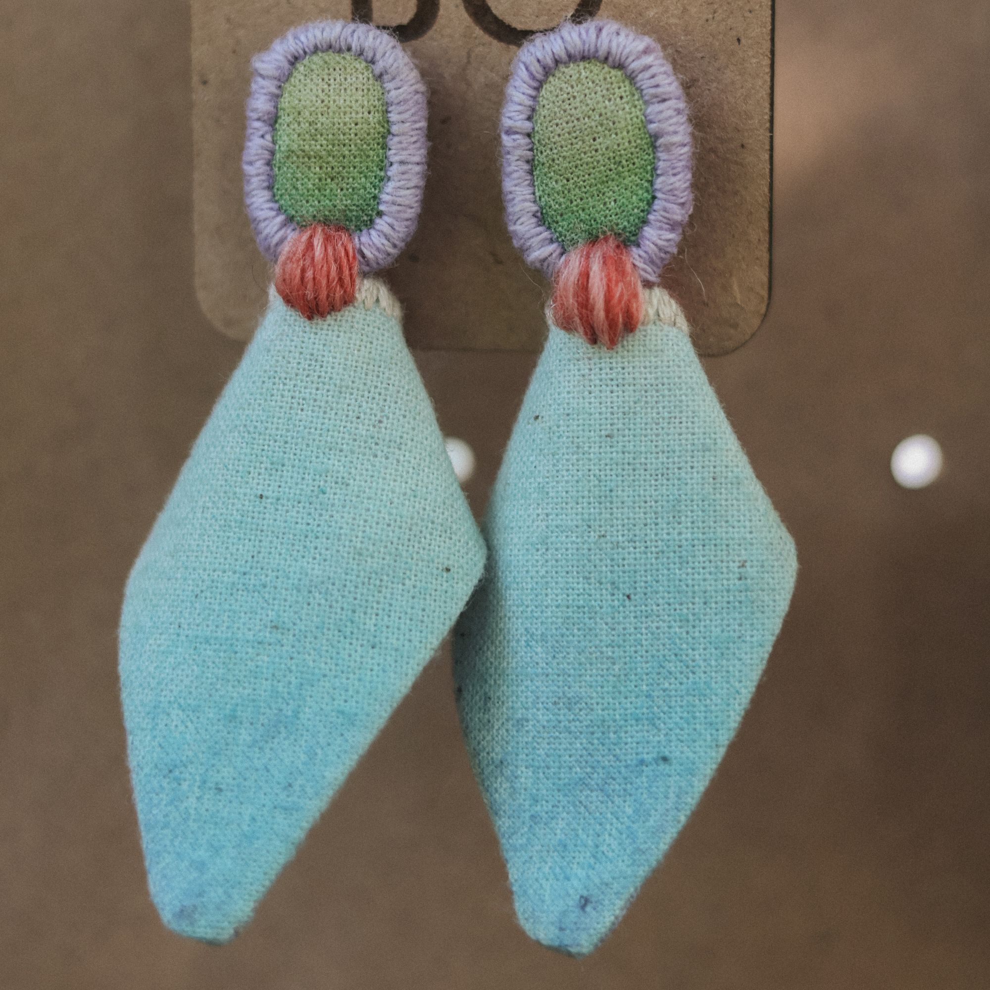 Blue & Green Dangling Earrings Medium