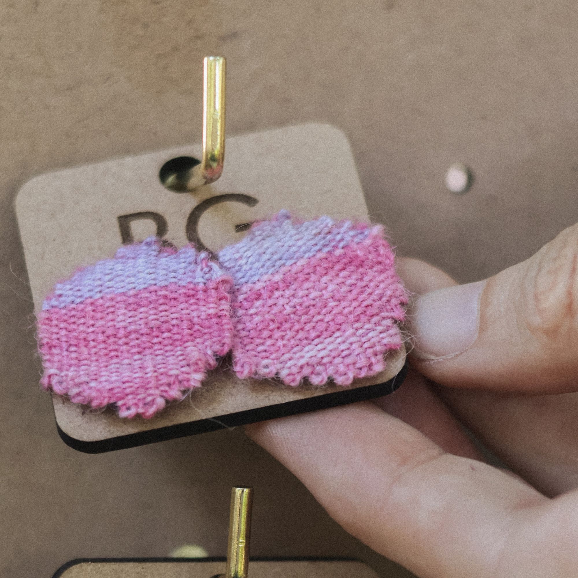 Purple & Pink Wonky Studs Medium #1