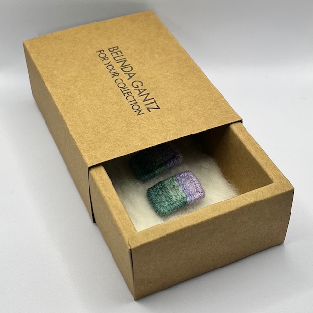 Shades of Green & Purple Rectangular Studs