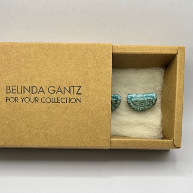 Half Circular Sea Green & Baby Blue Studs