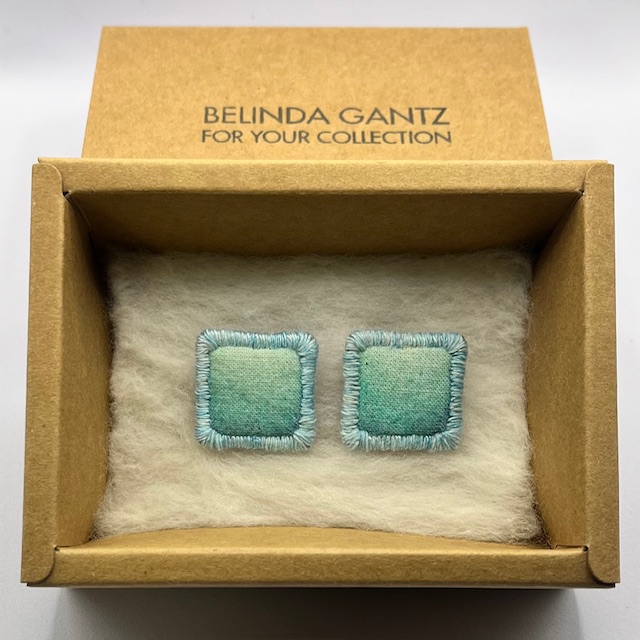 Big Baby Blue Square Studs